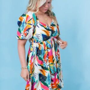 Entro Multicolor Floral Mini Dress